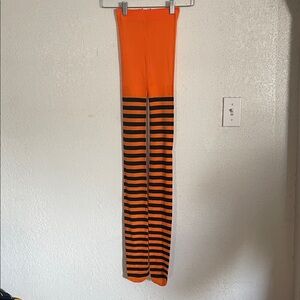 Orange and Black Striped Leggings Halloween